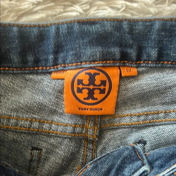 Tory Burch Blue Skinny Jeans with Stretch - Picture 2 of 10